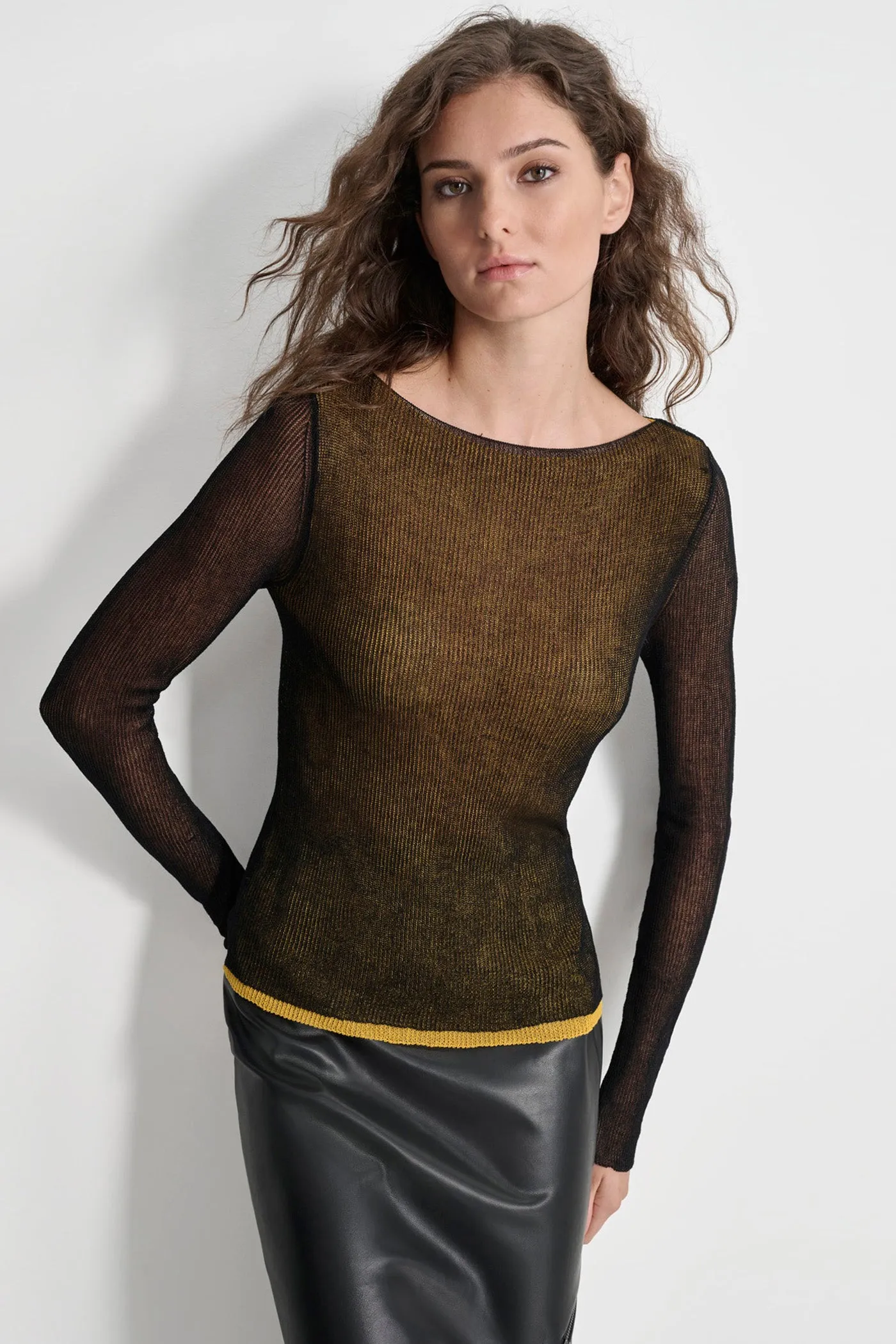 DOUBLE LAYER KNIT TOP sold by DKNY