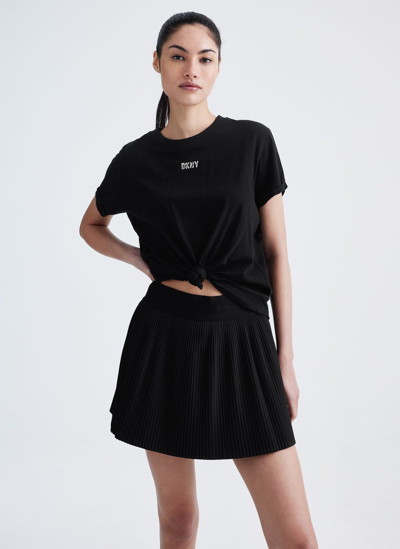 METALLIC BUBBLE LOGO KNOT FRONT TEE sold by DKNY product image thumbnail 2