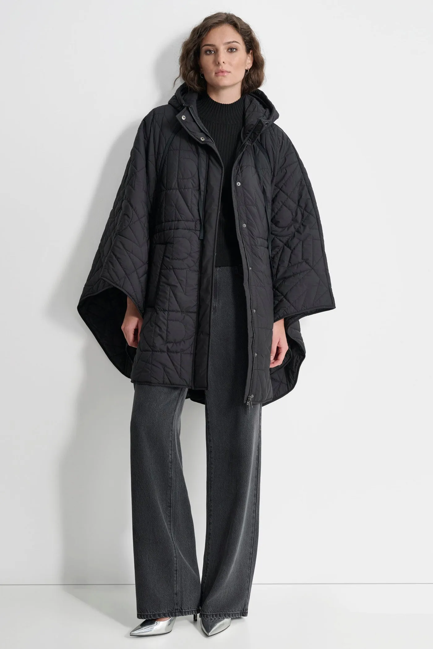 QUILTED LOGO OVERSIZED COAT sold by DKNY product image thumbnail 3