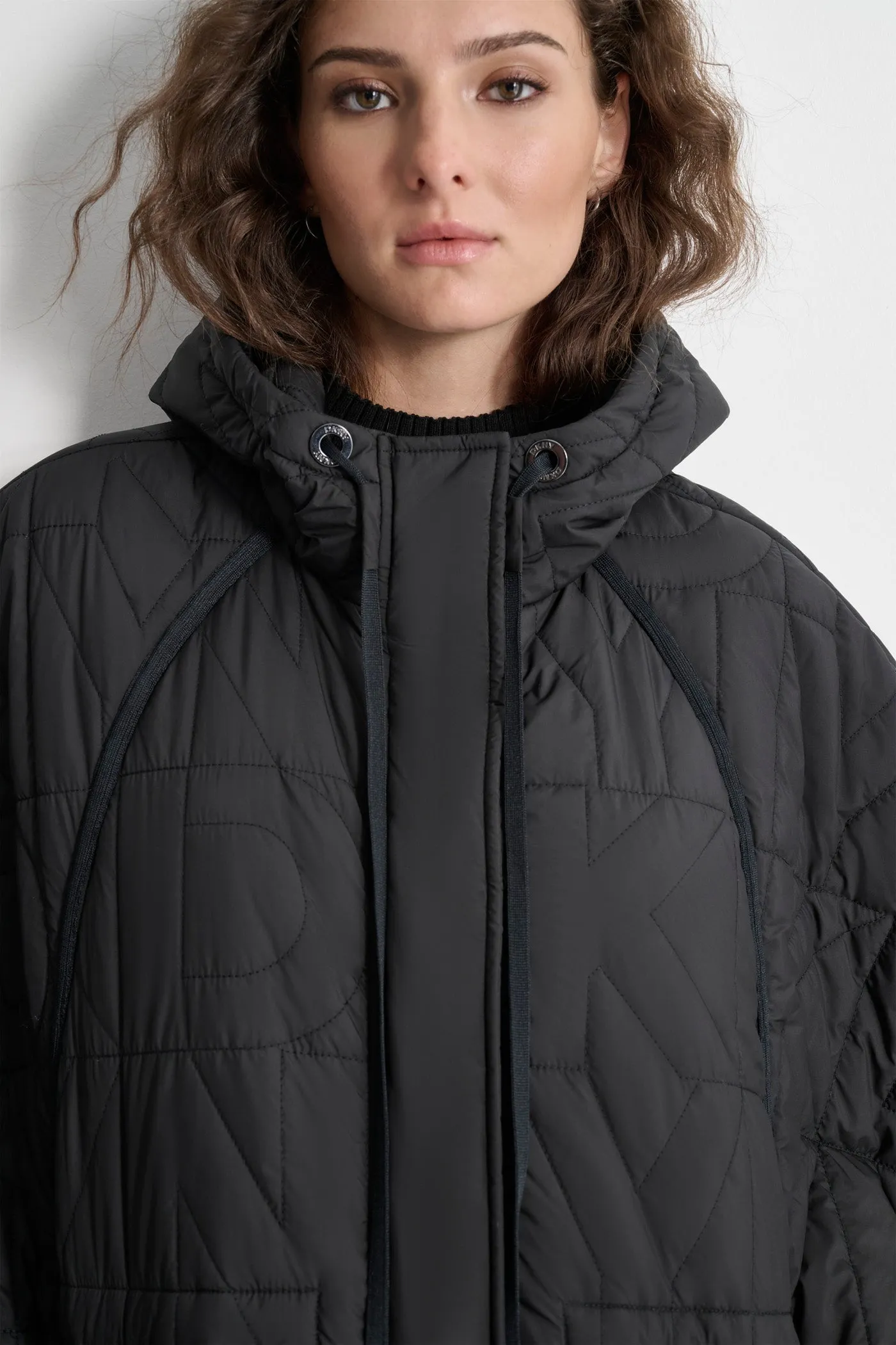 QUILTED LOGO OVERSIZED COAT sold by DKNY product image thumbnail 5