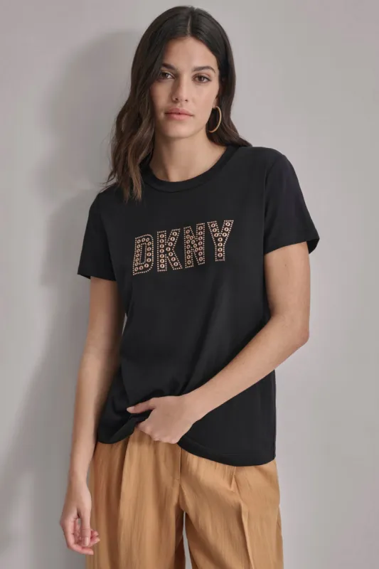 GROMET LOGO TEE sold by DKNY