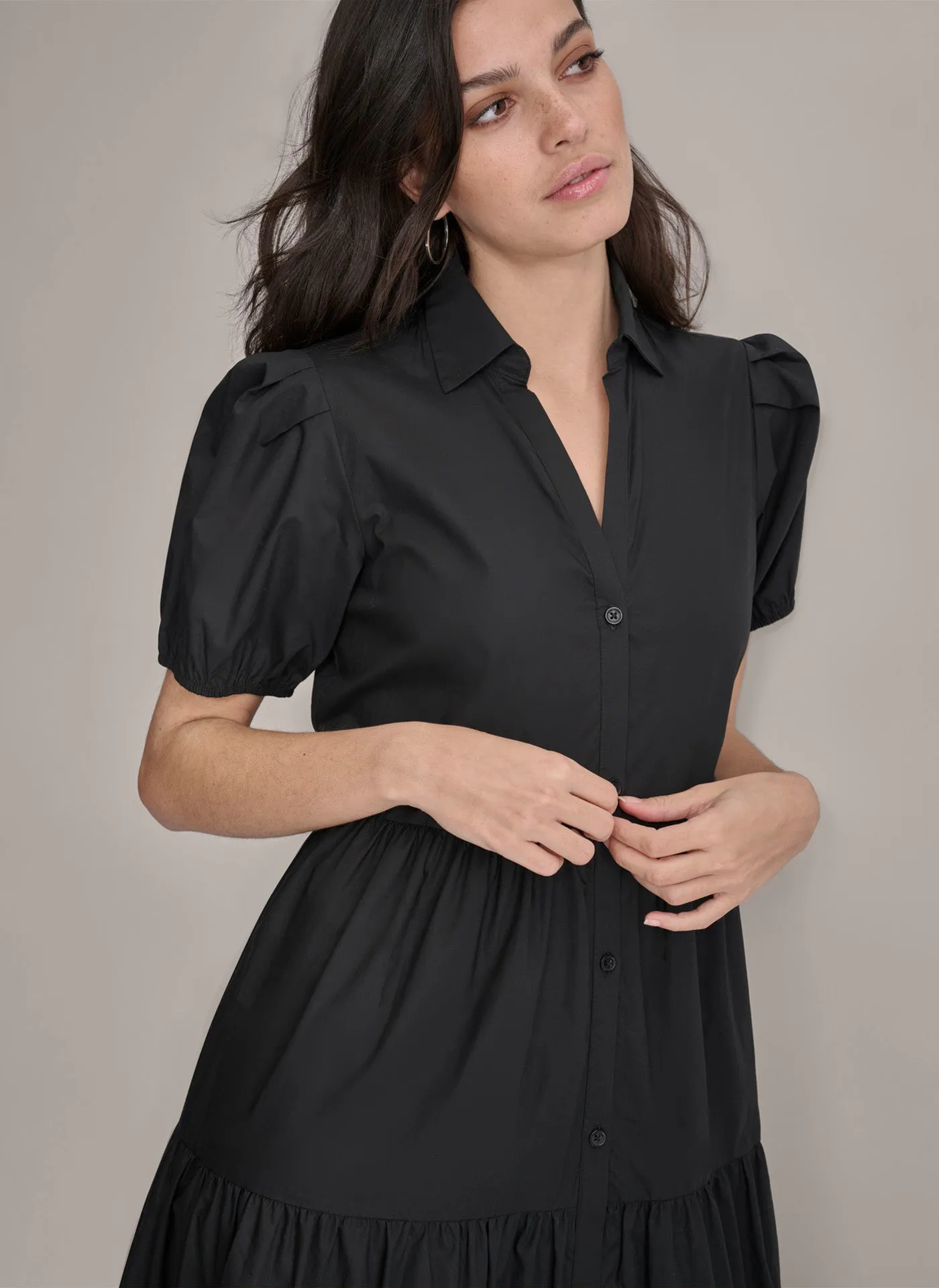 TIERED MIDI SHIRT DRESS sold by DKNY product image thumbnail 3