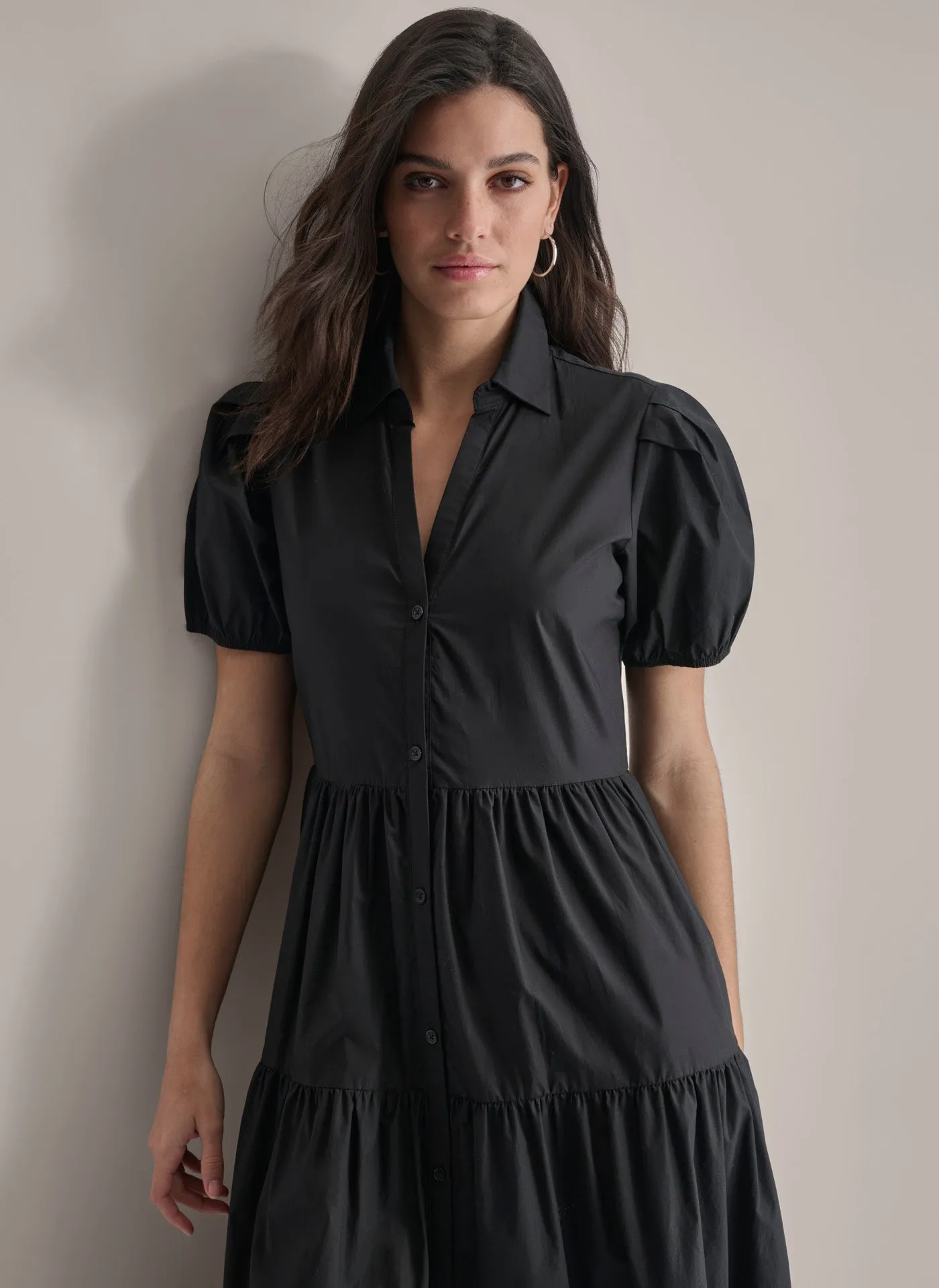 TIERED MIDI SHIRT DRESS sold by DKNY product image thumbnail 4