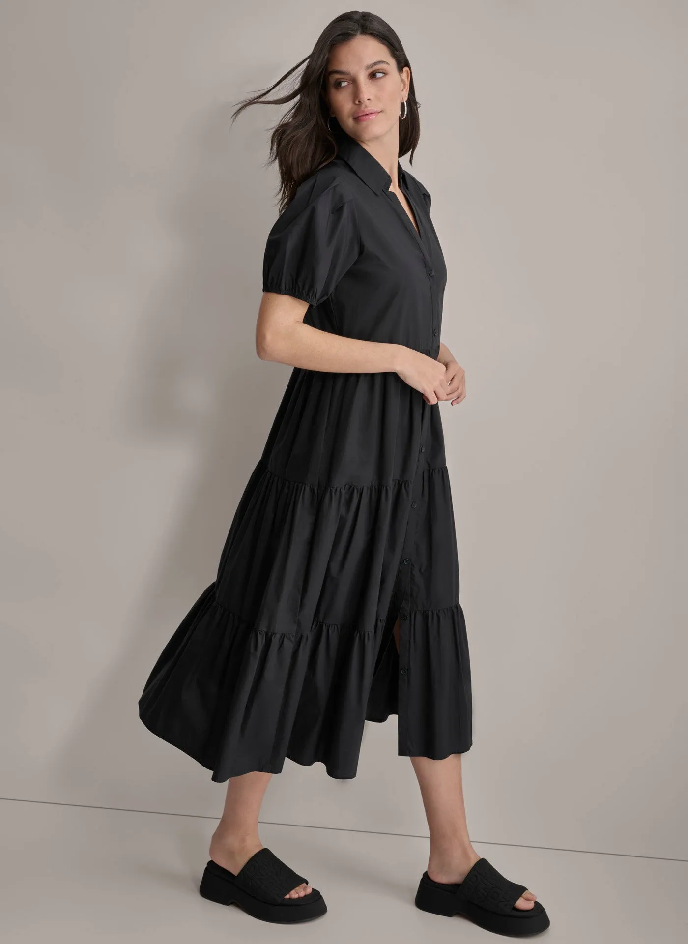 TIERED MIDI SHIRT DRESS sold by DKNY product image thumbnail 5