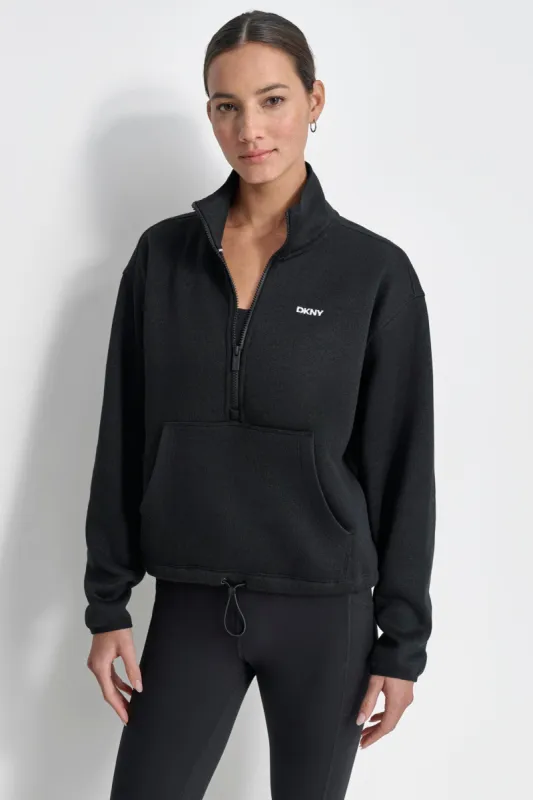 HALF ZIP FLEECE PULLOVER sold by DKNY