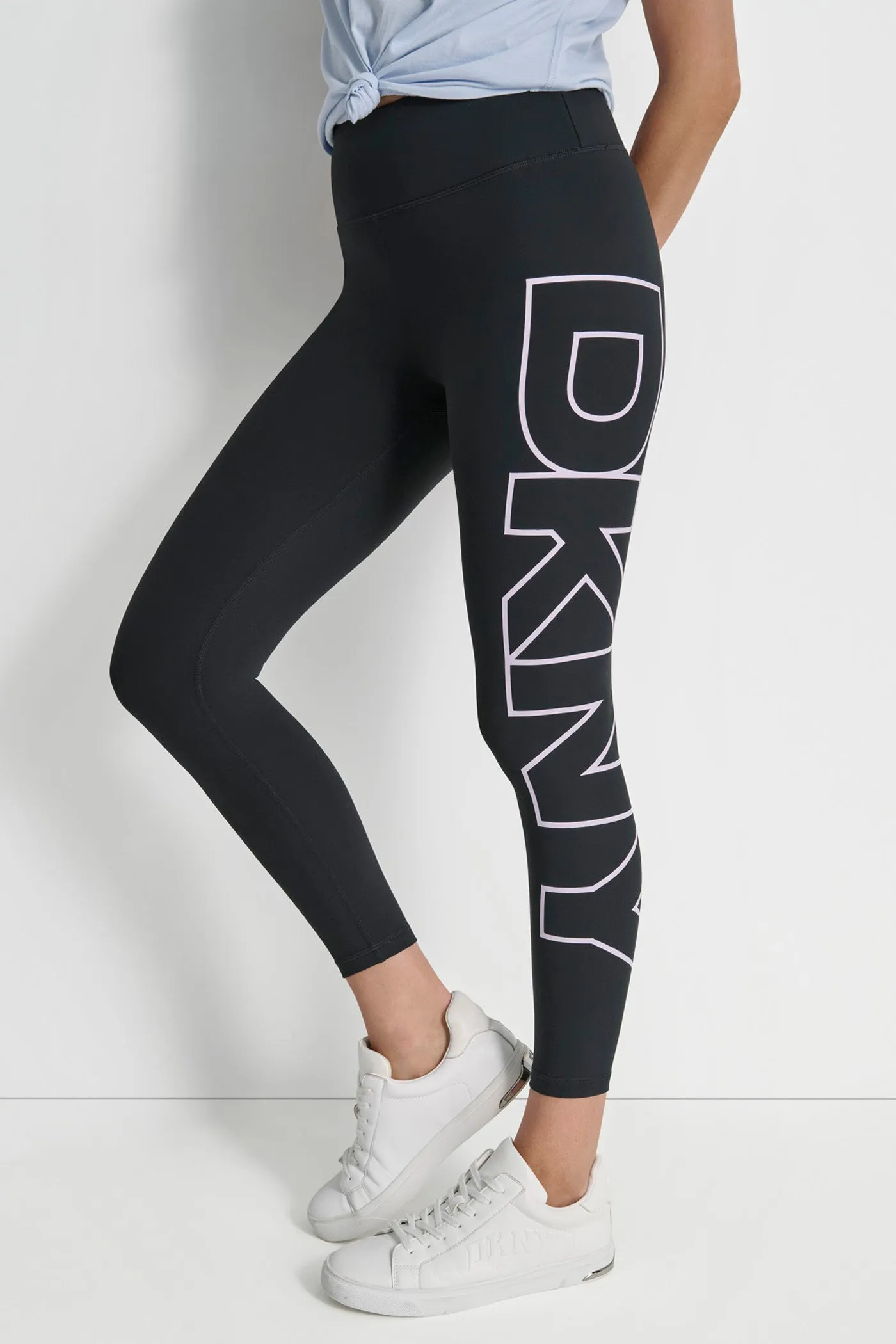 CROPPED MID-RISE LOGO COMPRESSION LEGGING sold by DKNY