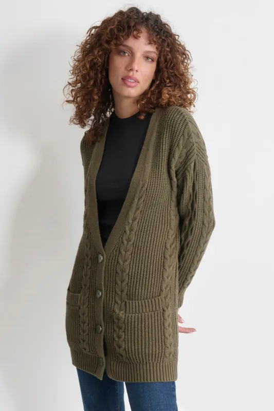 V-NECK RELAXED LONG CARDIGAN sold by DKNY