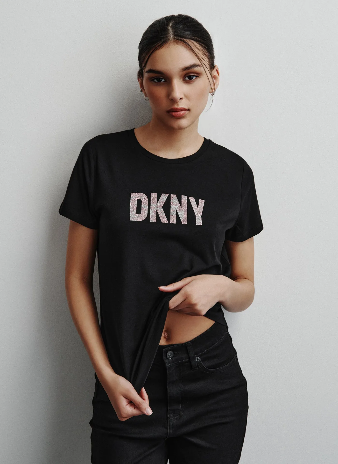 GLITTER LOGO TEE sold by DKNY