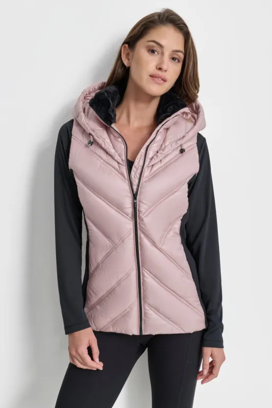 HOODED PUFFER VEST sold by DKNY
