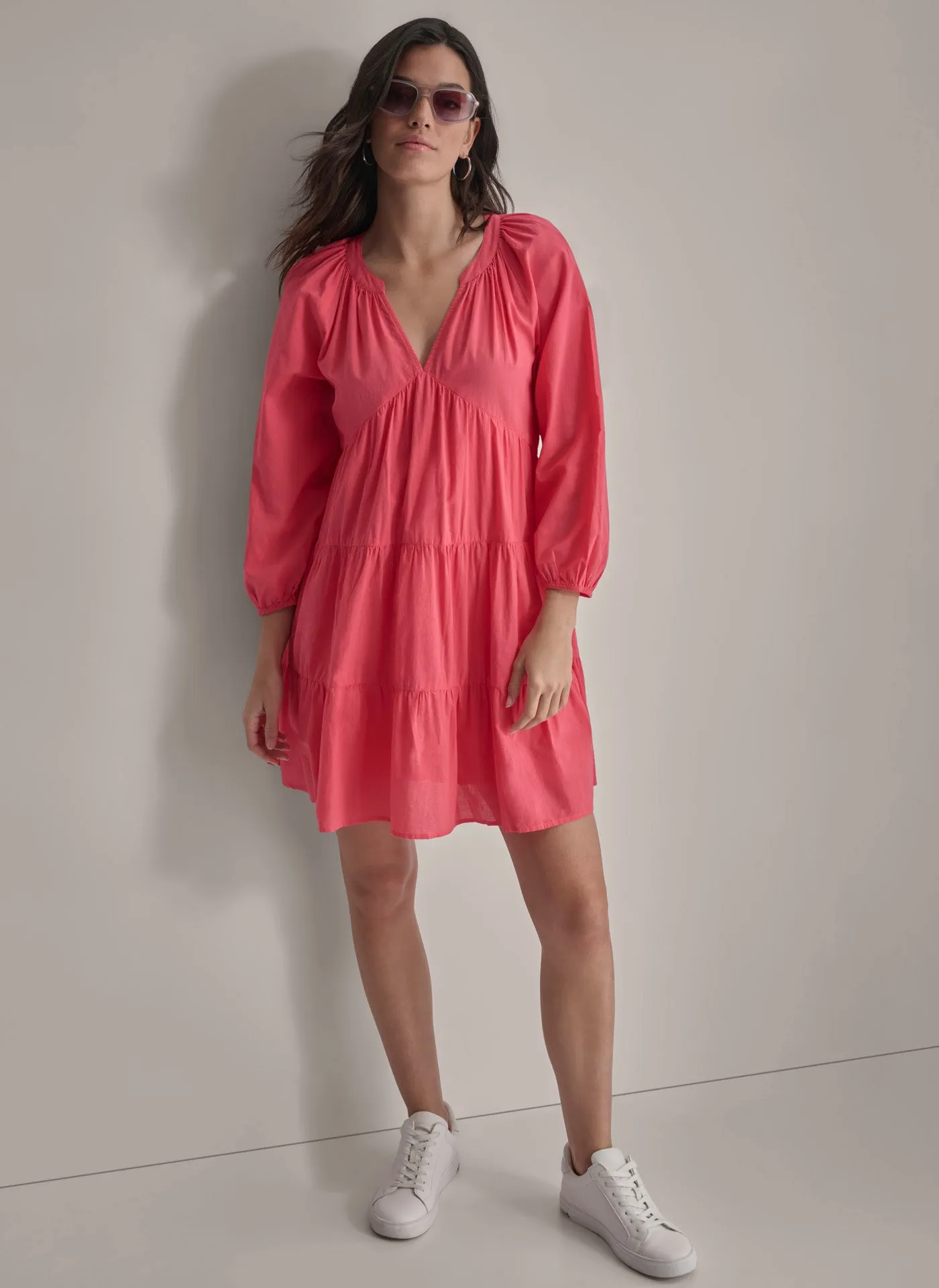 RAGLAN SLEEVE TIERED DRESS sold by DKNY
