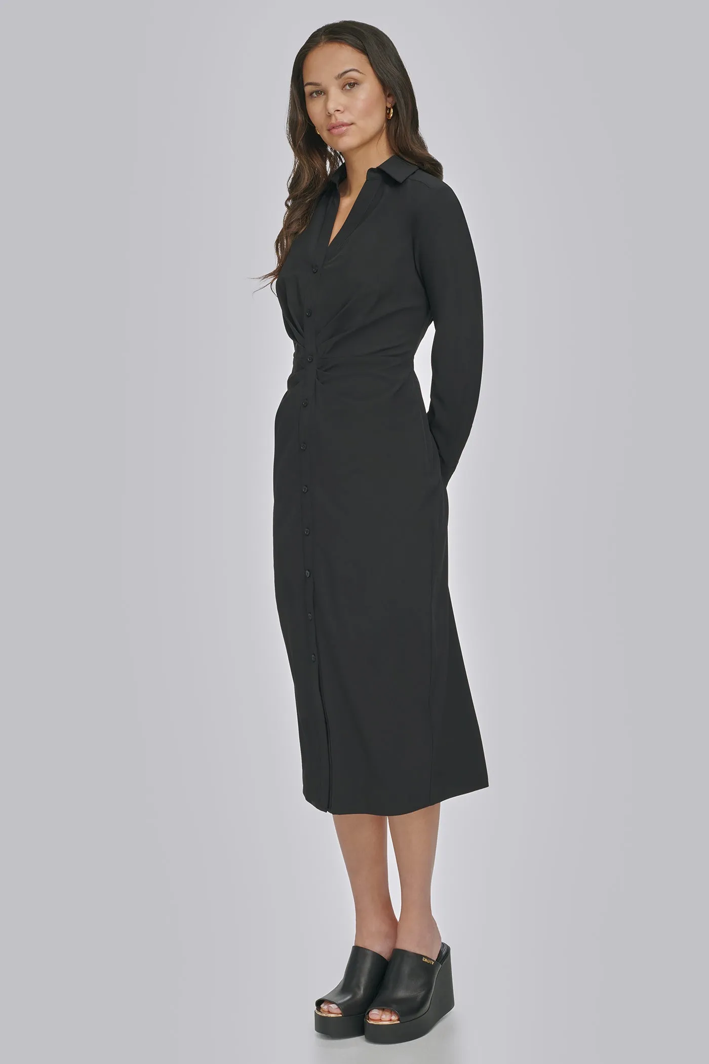 FRONT RUCHING DRESS sold by DKNY product image thumbnail 4