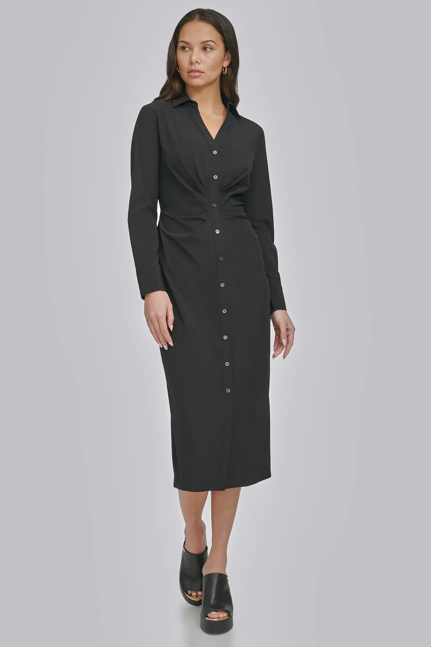 FRONT RUCHING DRESS sold by DKNY