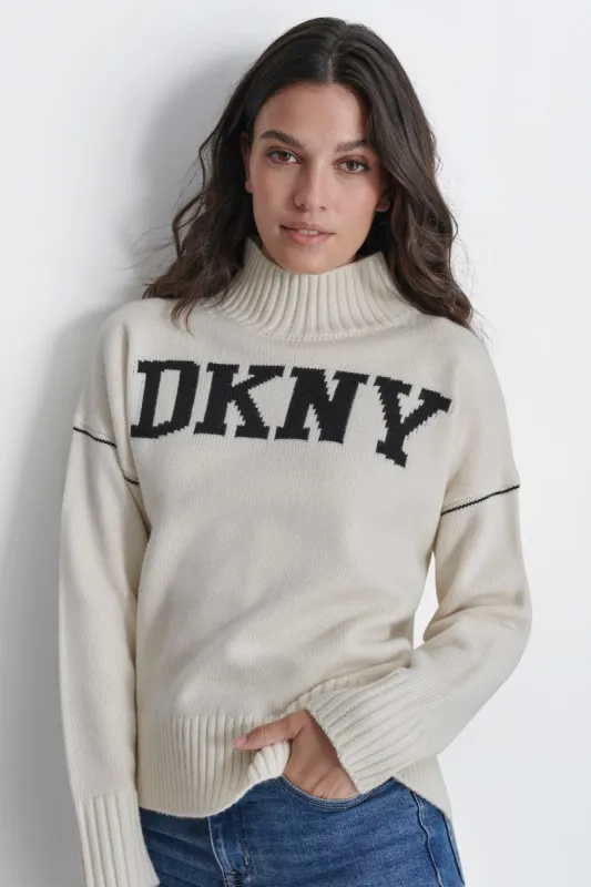 LOGO TURTLENECK SWEATER sold by DKNY