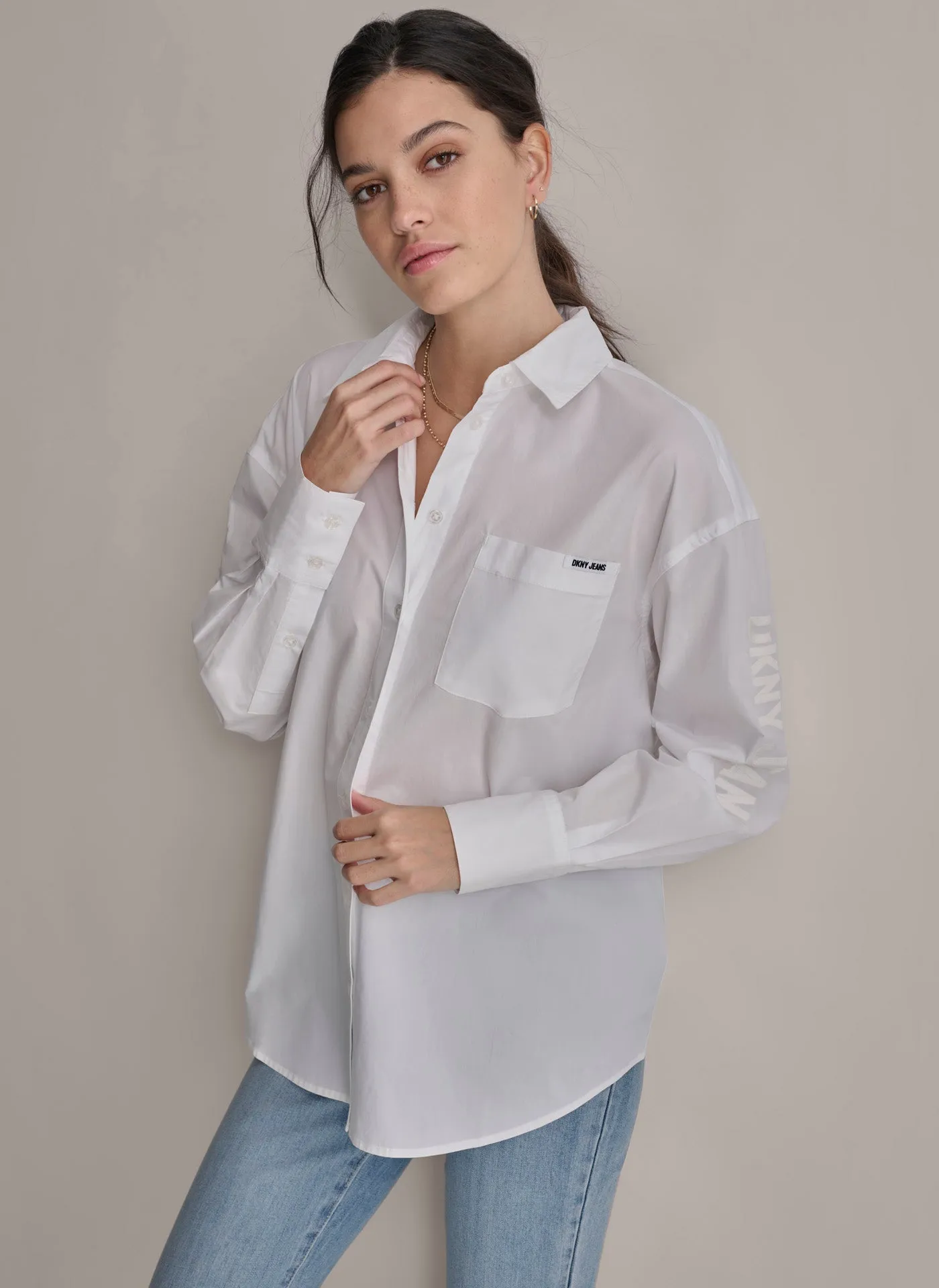 DKNY JEANS POPLIN BUTTON DOWN sold by DKNY