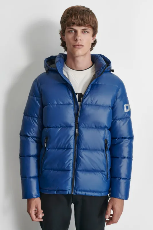 LOGO HOODED JACKET sold by DKNY