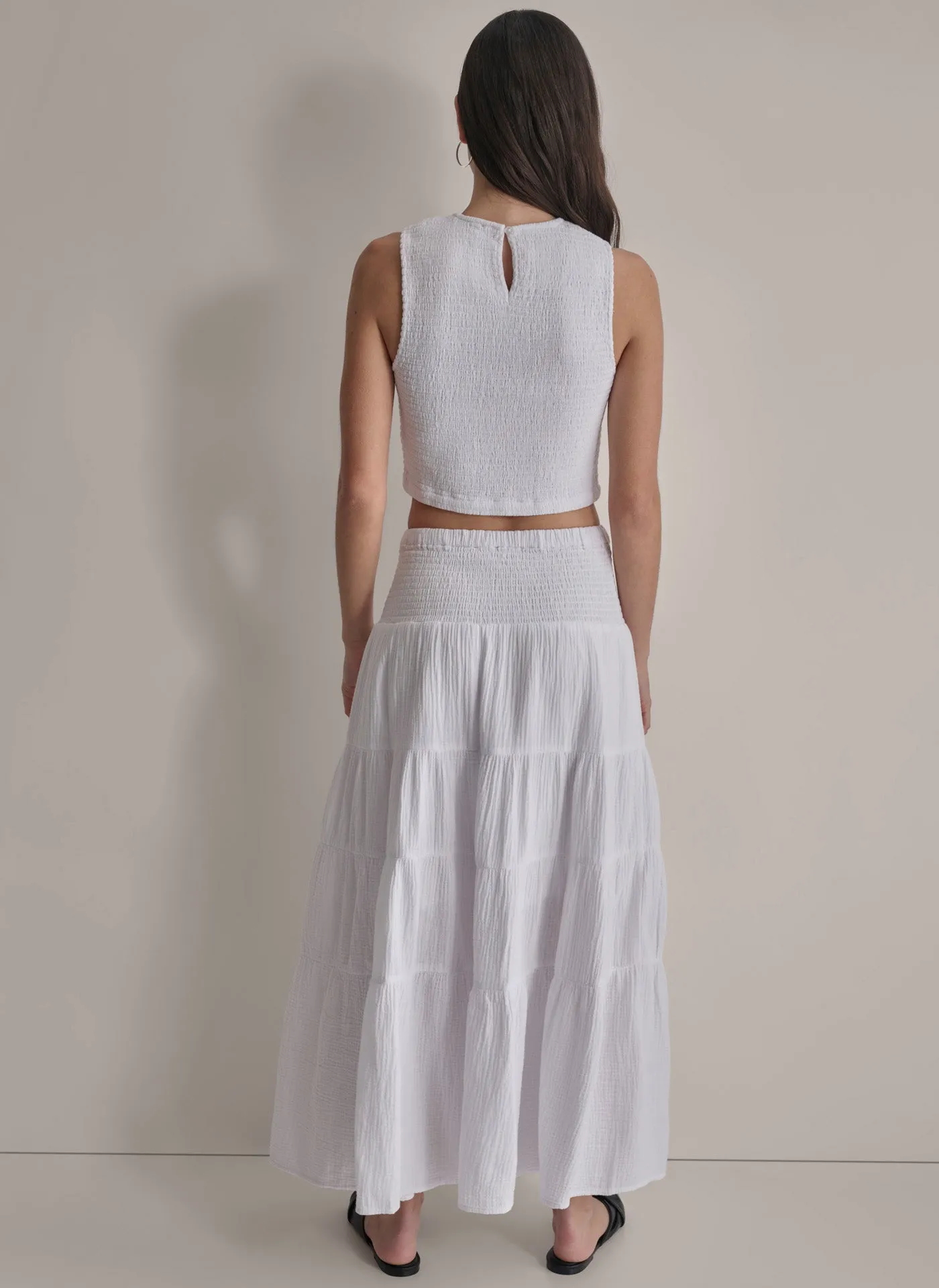 SMOCKED WAIST MIDI SKIRT sold by DKNY product image thumbnail 4
