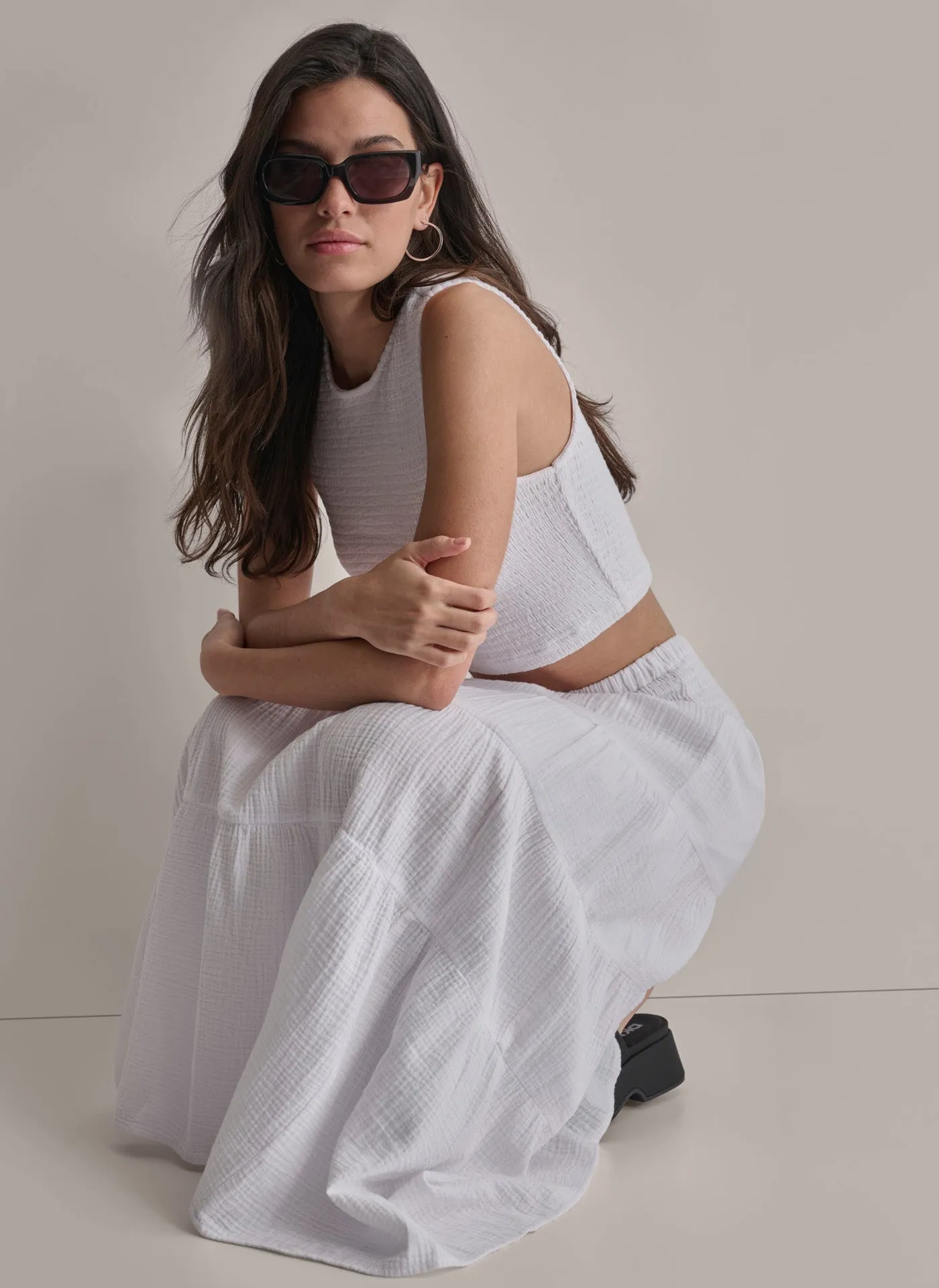 SMOCKED WAIST MIDI SKIRT sold by DKNY product image thumbnail 5