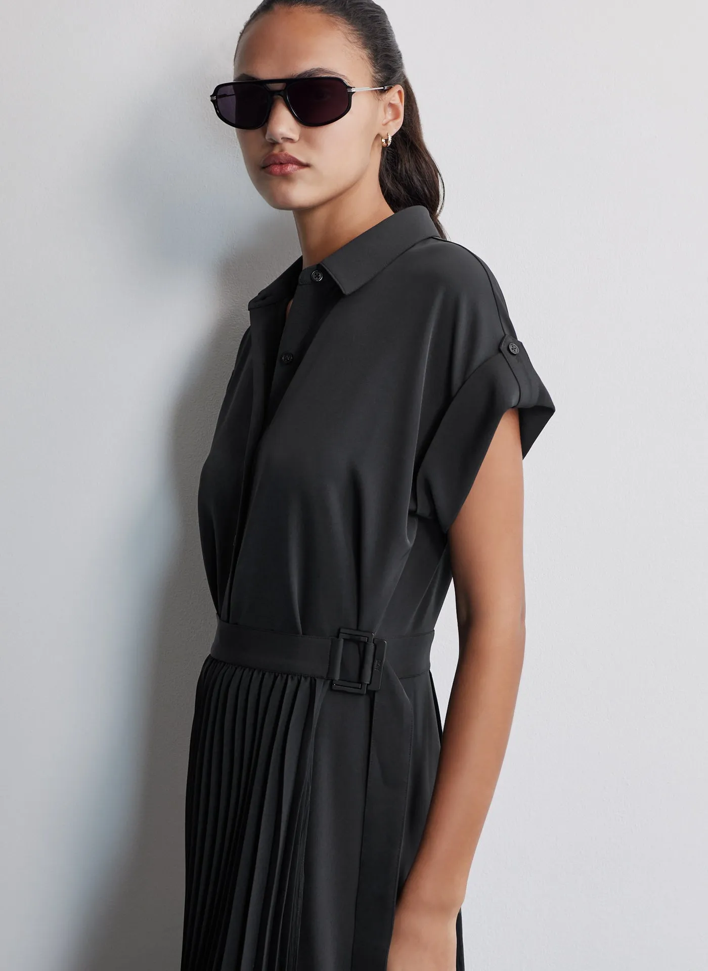 MIXED PLEATED CHIFFON DRESS sold by DKNY product image thumbnail 3