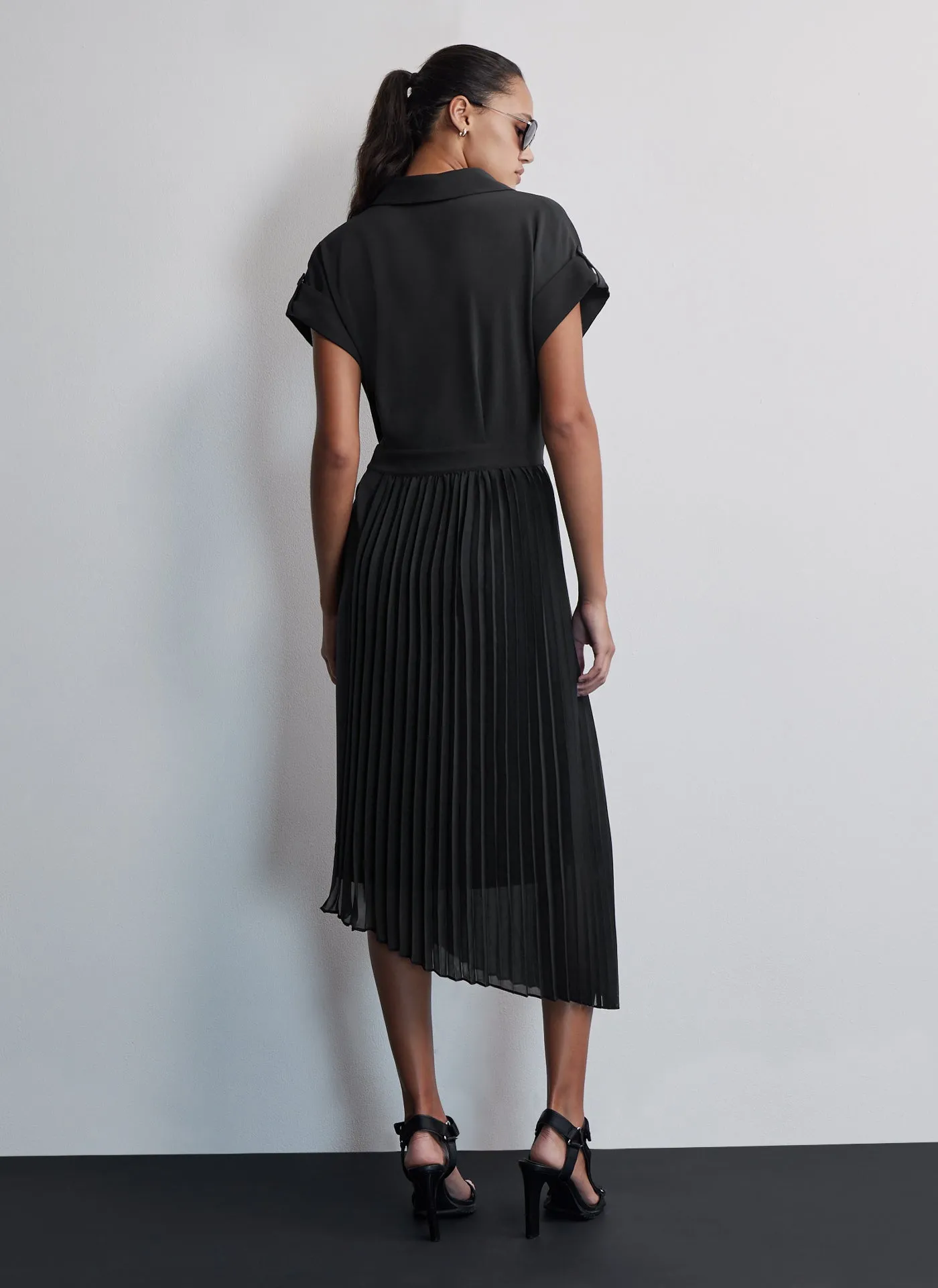 MIXED PLEATED CHIFFON DRESS sold by DKNY product image thumbnail 2
