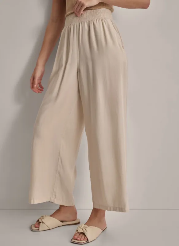 GARMENT DYE WIDE LEG ANKLE PANT sold by DKNY