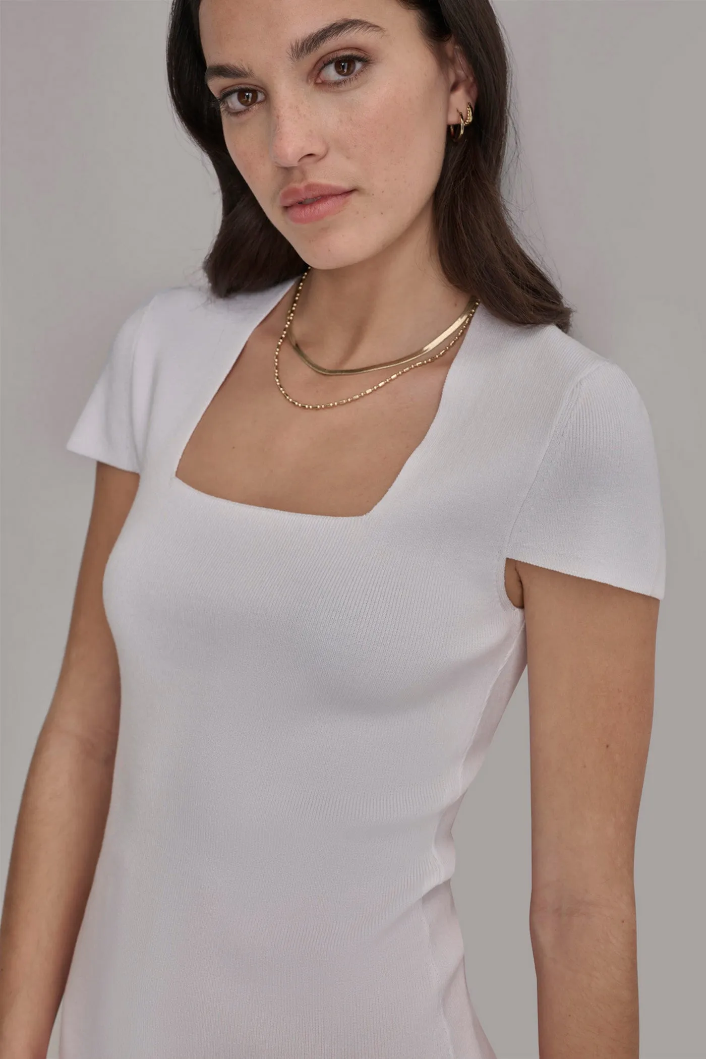 SQUARE NECK KNIT TOP sold by DKNY product image thumbnail 4