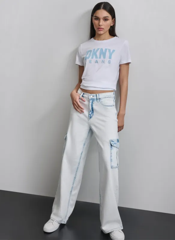 HIGH RISE WIDE LEG CARGO sold by DKNY