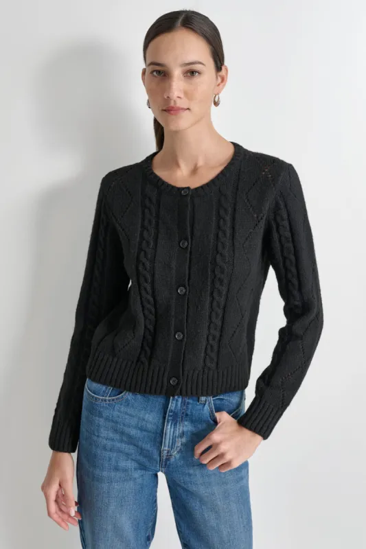 DIAMOND POINTELLE CARDIGAN sold by DKNY