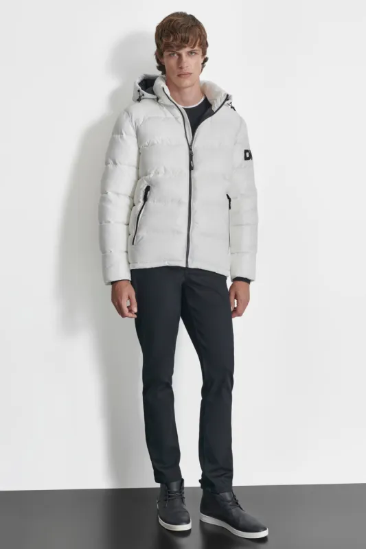 LOGO HOODED JACKET sold by DKNY
