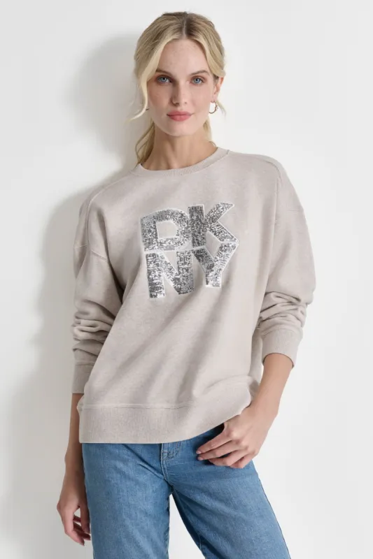 SEQUINS LOGO SWEATSHIRT sold by DKNY