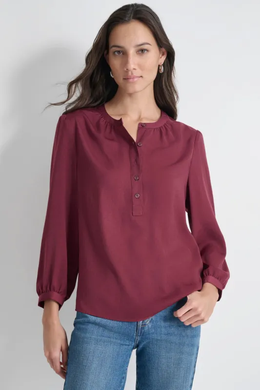 JEWEL NECKLINE BUTTON HENLEY sold by DKNY