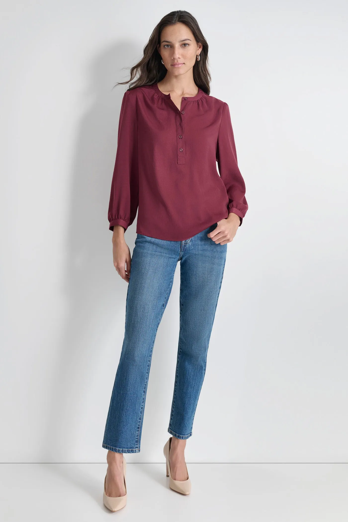 JEWEL NECKLINE BUTTON HENLEY sold by DKNY product image thumbnail 3