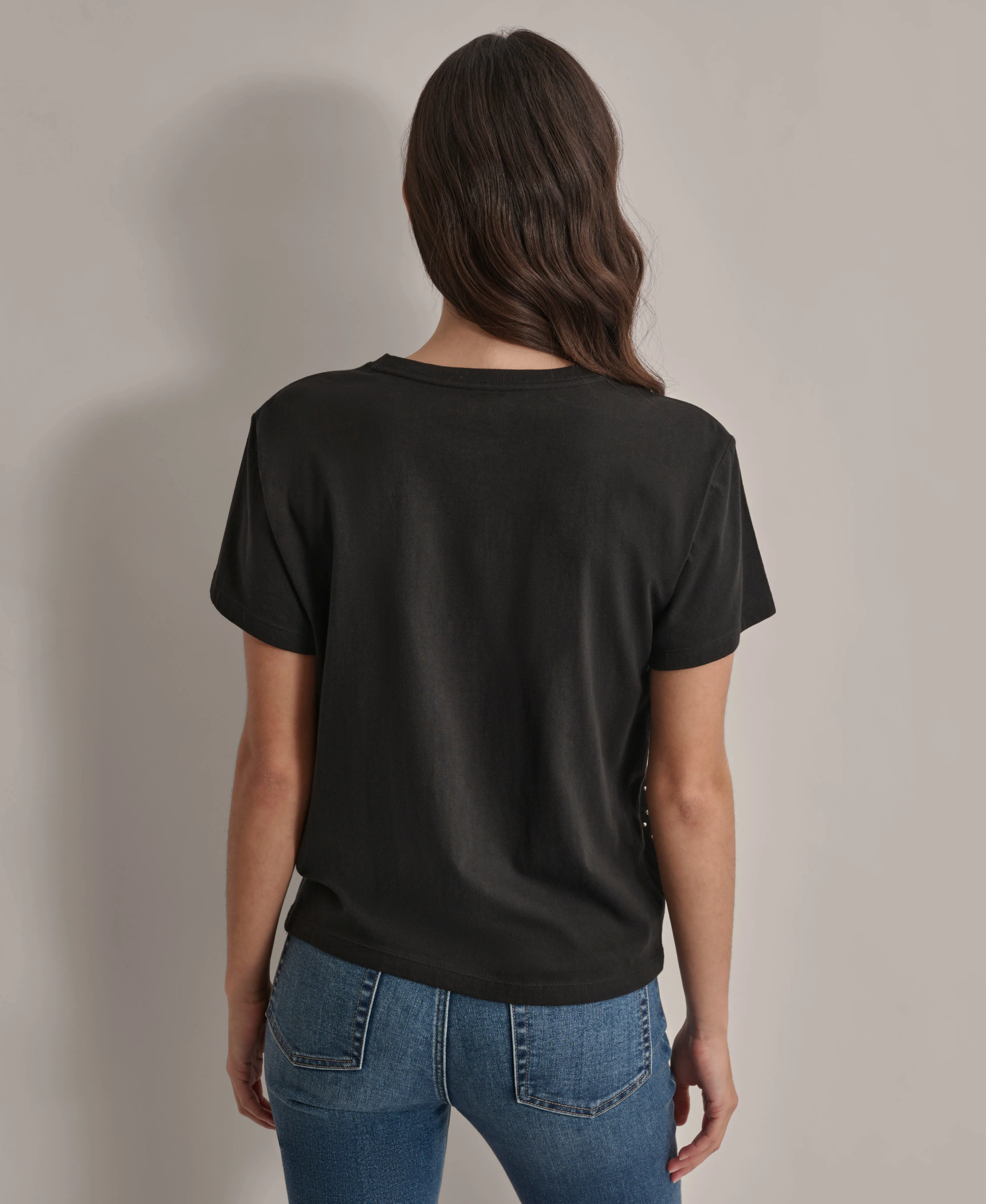 SCATTERED DOME STUDS BOXY TEE sold by DKNY product image thumbnail 2