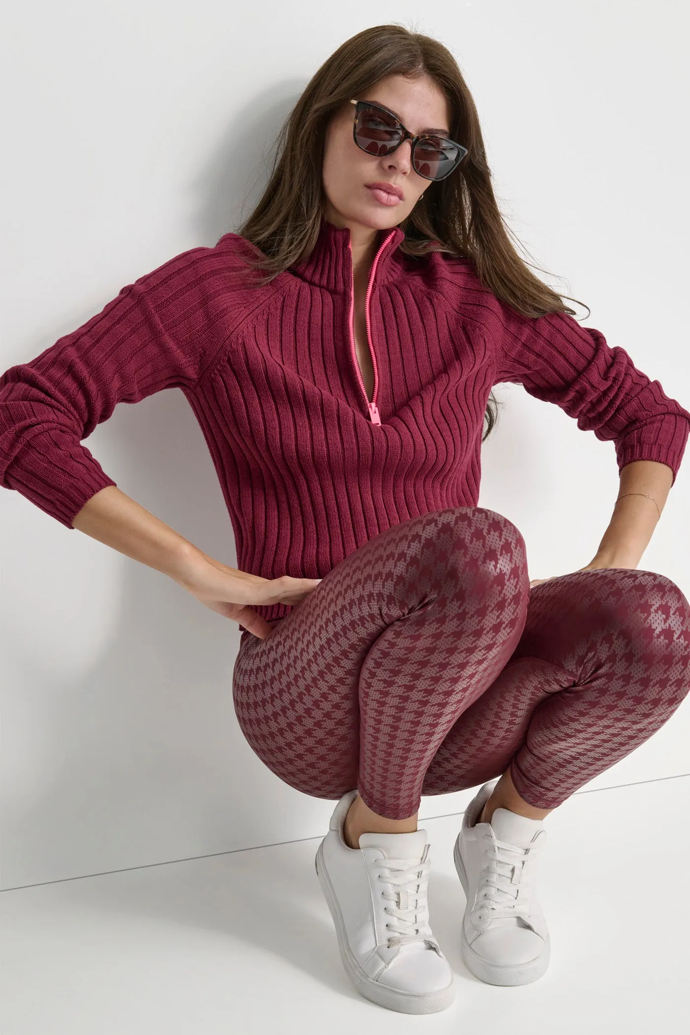 HOUNDSTOOTH FOIL HIGH WAIST LEGGINGS sold by DKNY product image thumbnail 4