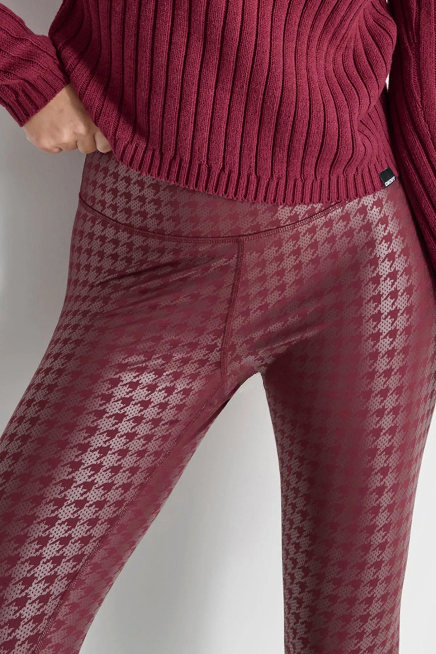 HOUNDSTOOTH FOIL HIGH WAIST LEGGINGS sold by DKNY product image thumbnail 3