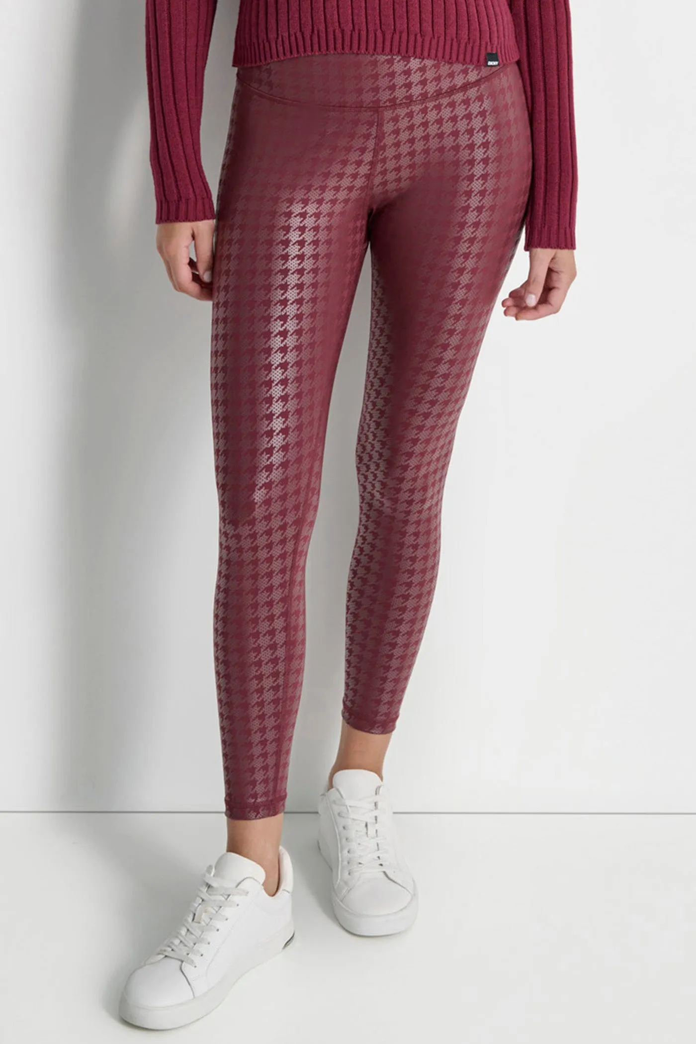 HOUNDSTOOTH FOIL HIGH WAIST LEGGINGS sold by DKNY