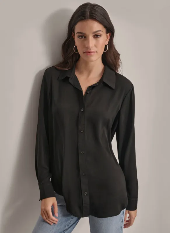 BUTTON UP WOVEN SHIRT sold by DKNY