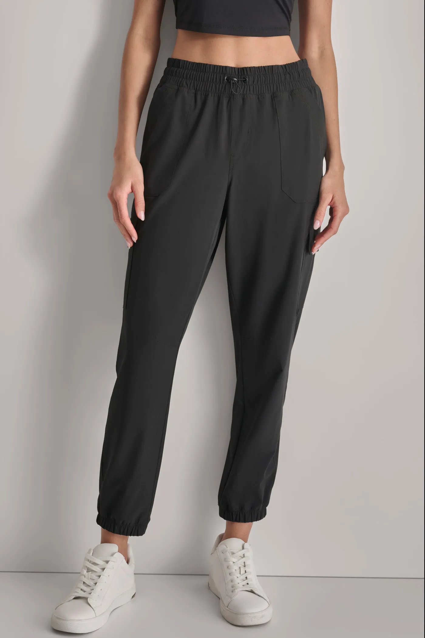 CROPPED HIGH-RISE CARGO JOGGER sold by DKNY