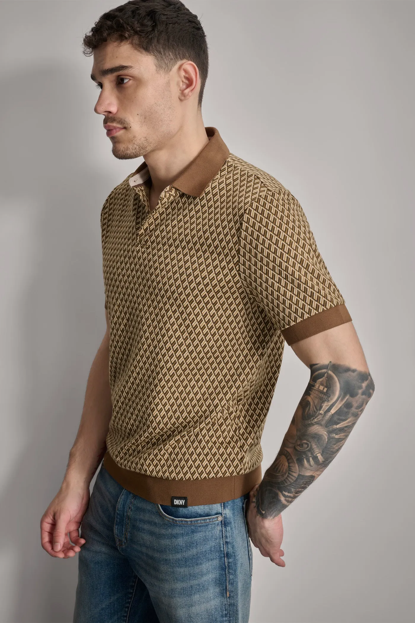 RETRO JACQUARD POLO sold by DKNY product image thumbnail 3