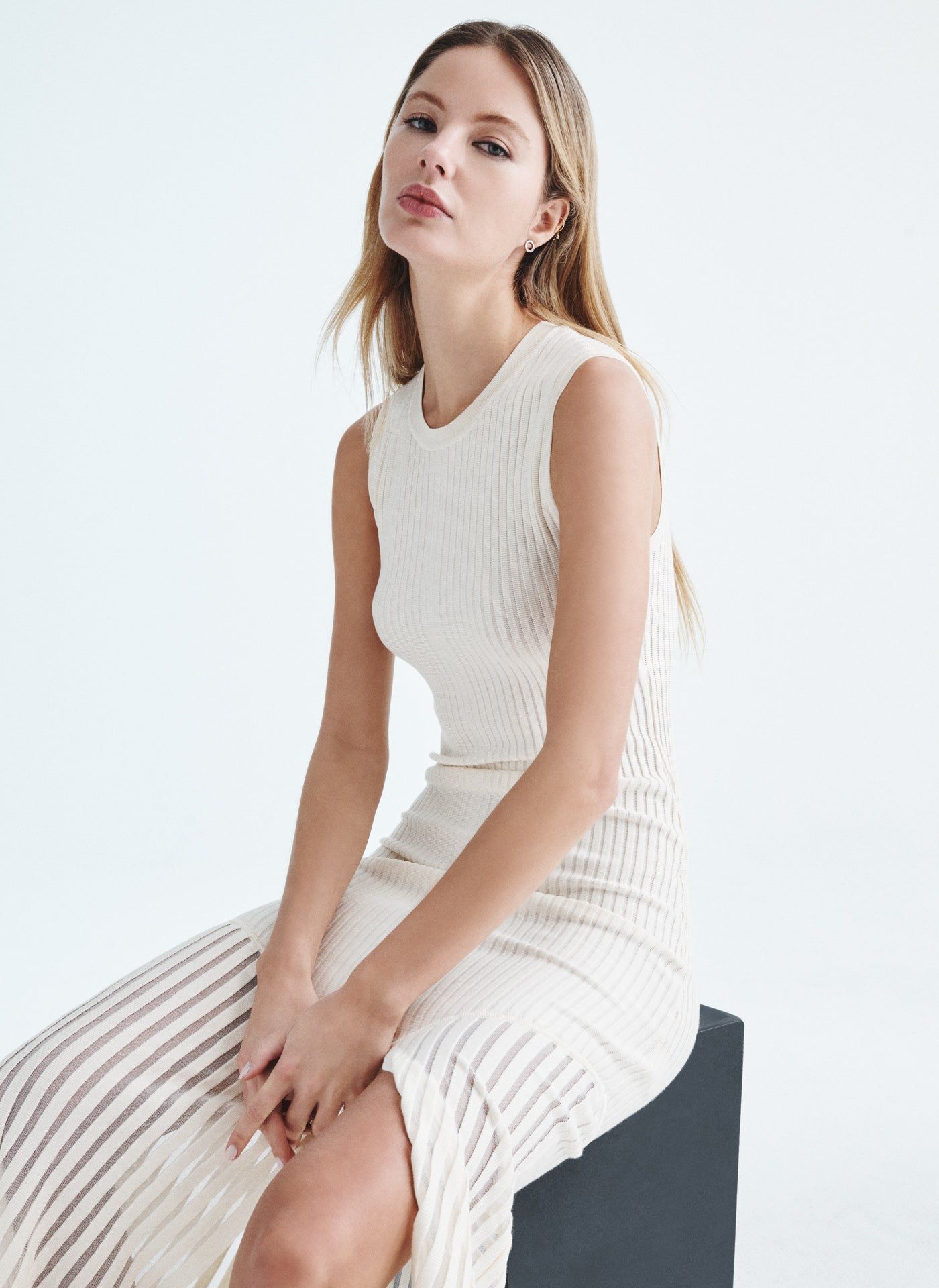 RIBBED KNIT MAXI DRESS sold by DKNY product image thumbnail 3