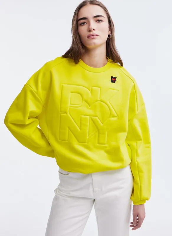 TERRY CREW NECK SWEATSHIRT sold by DKNY