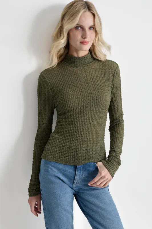PEBBLE LACE TURTLENECK sold by DKNY