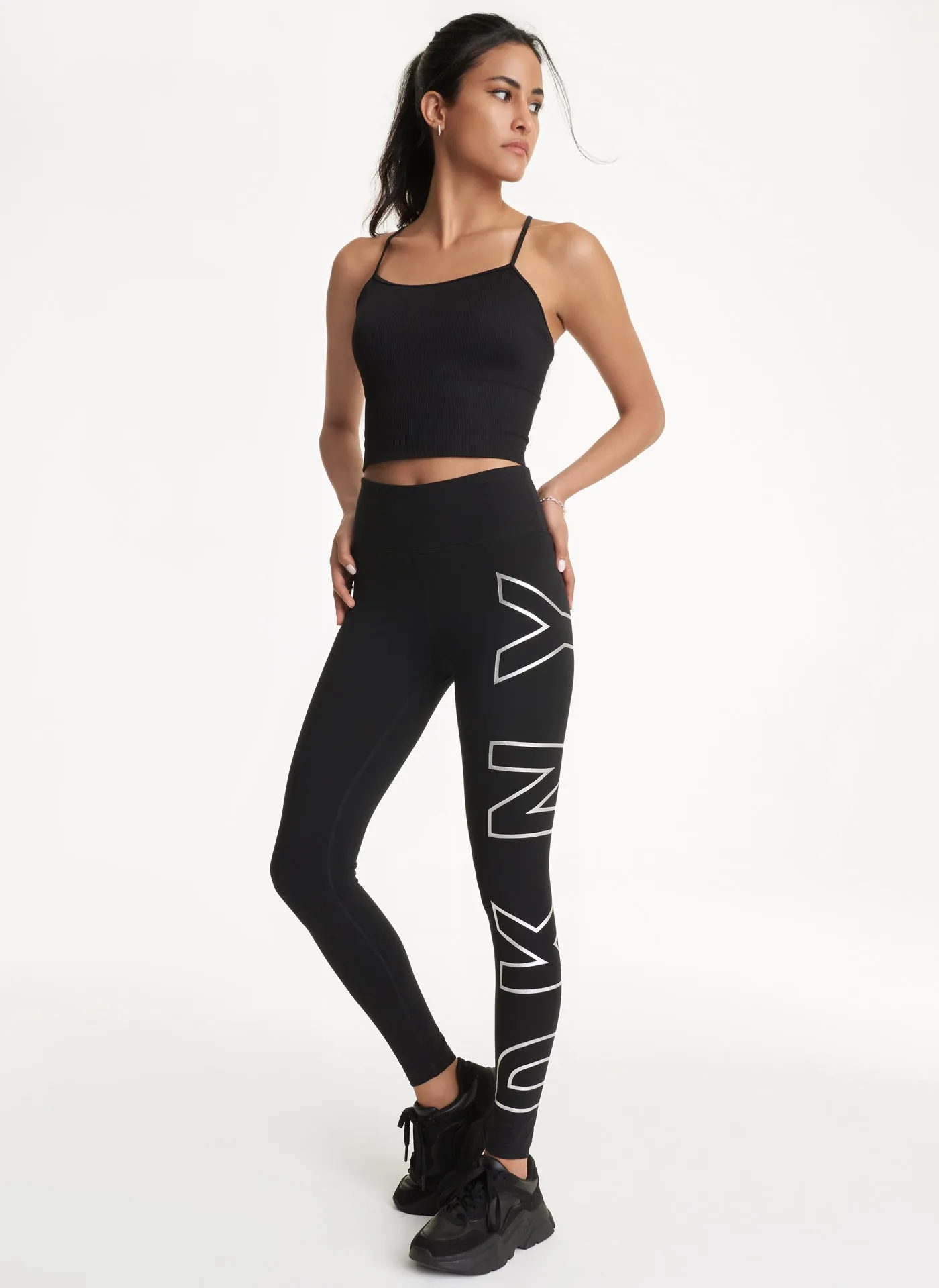 HIGH WAIST 7/8 EXPLODED LOGO LEGGINGS sold by DKNY product image thumbnail 3