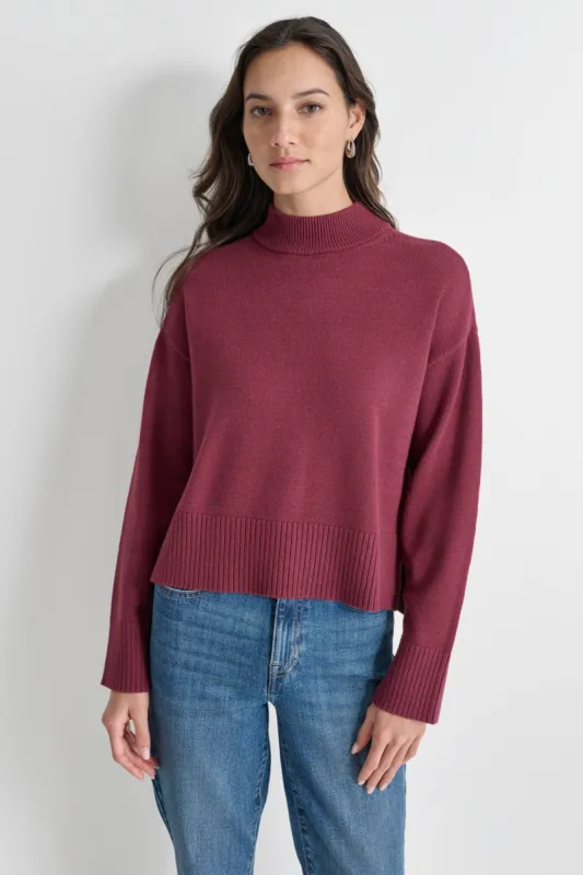 MOCK NECK HIGH LOW SWEATER sold by DKNY