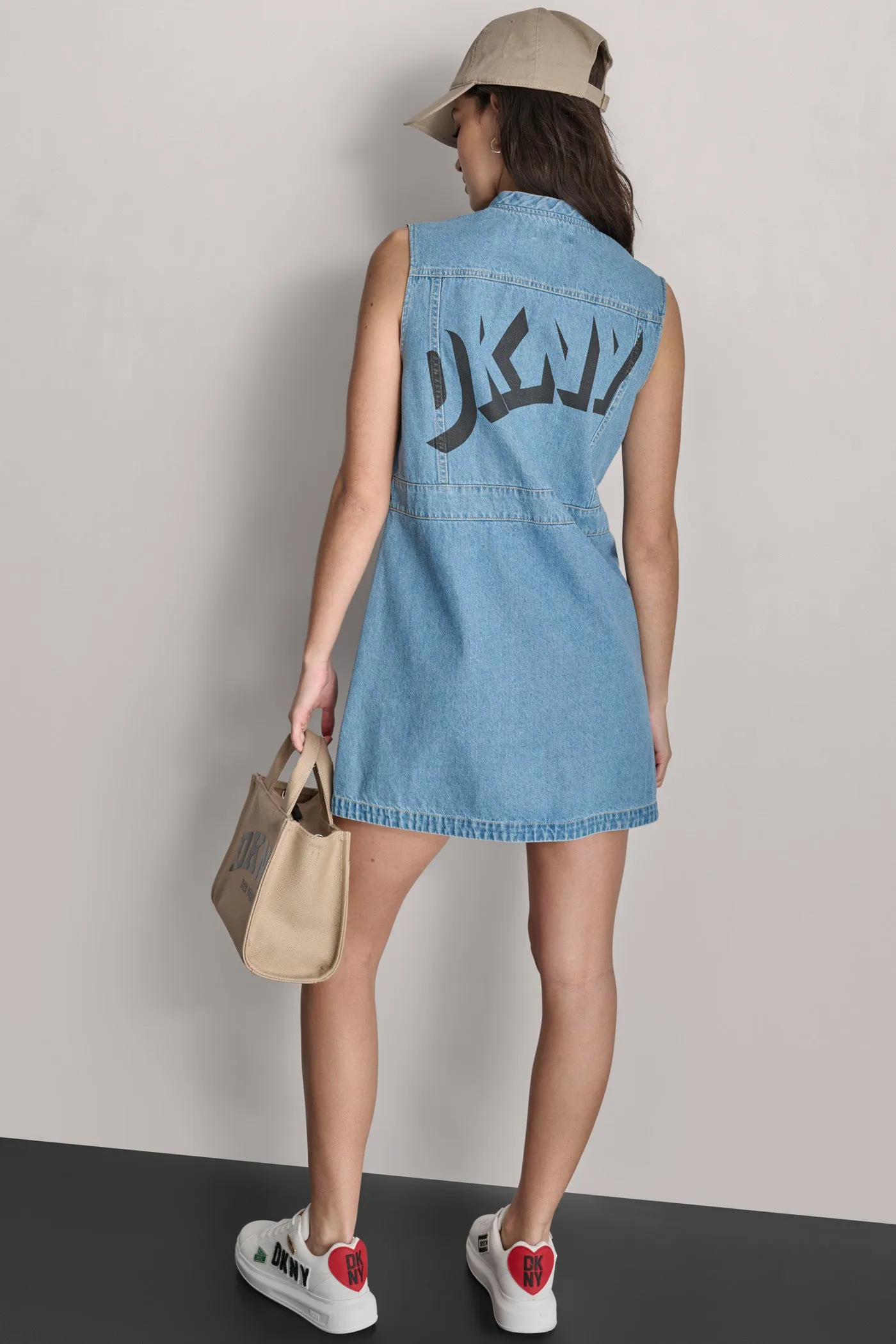 DENIM DRESS WITH BACK LOGO PRINT sold by DKNY product image thumbnail 3
