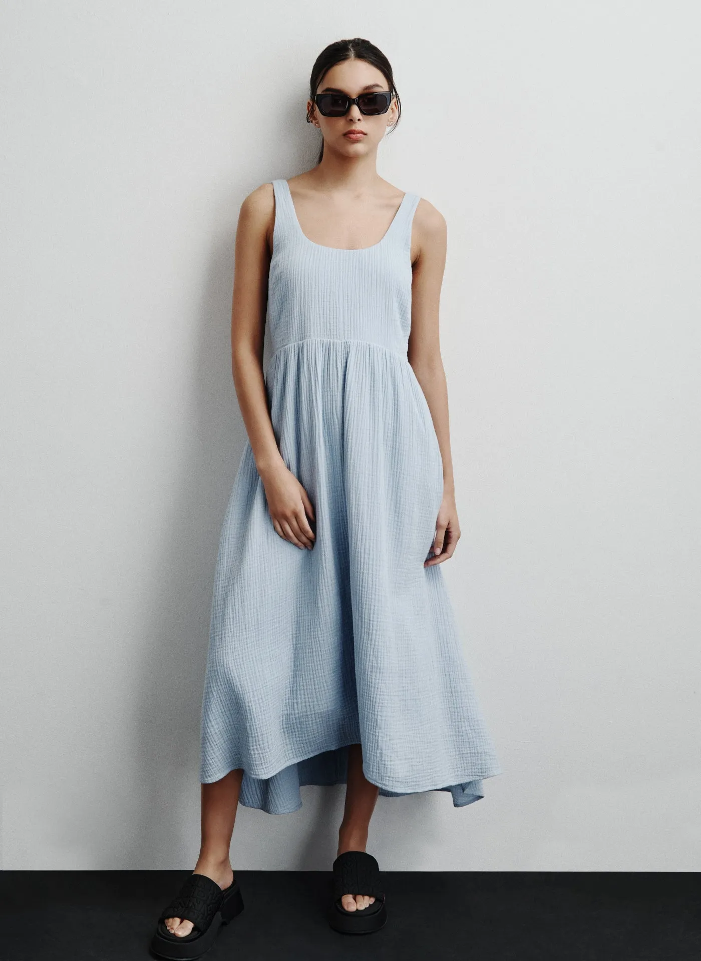GAUZE MIDI TANK DRESS sold by DKNY
