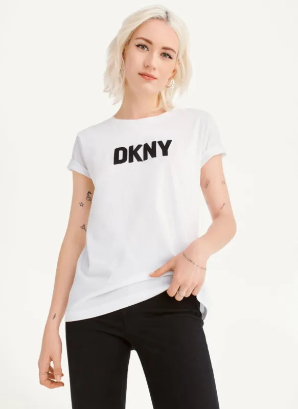 BONDED HEM LOGO TEE sold by DKNY