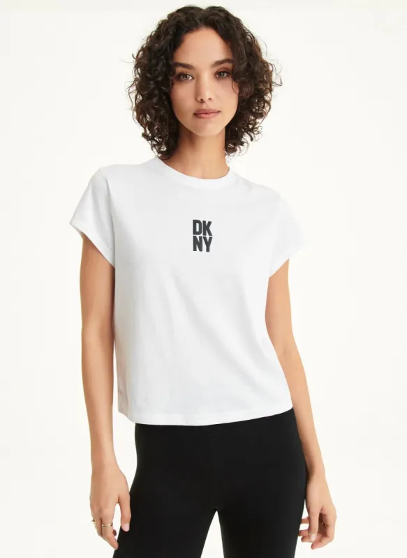 PUFF LOGO CROPPED TEE sold by DKNY