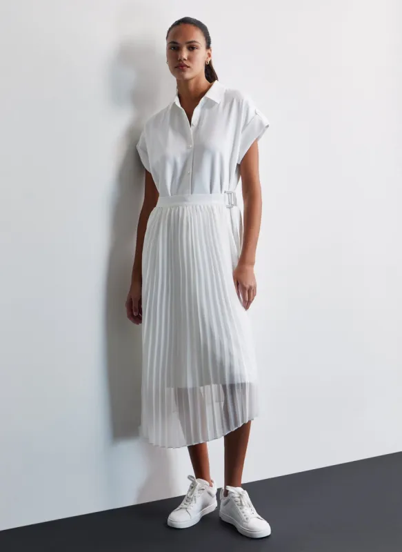 MIXED PLEATED CHIFFON DRESS sold by DKNY