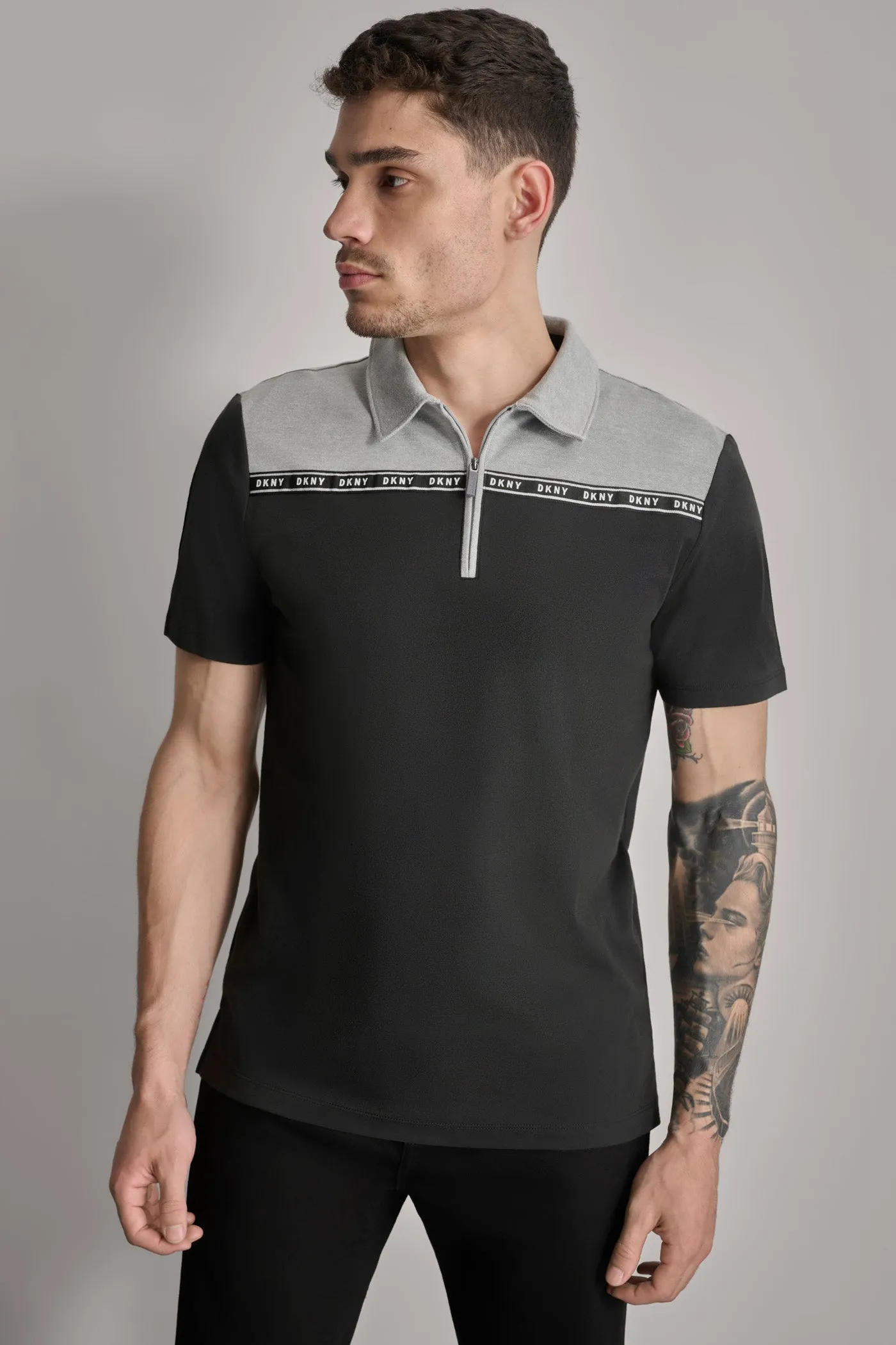 ZIPPER PLACKET SPORT POLO sold by DKNY