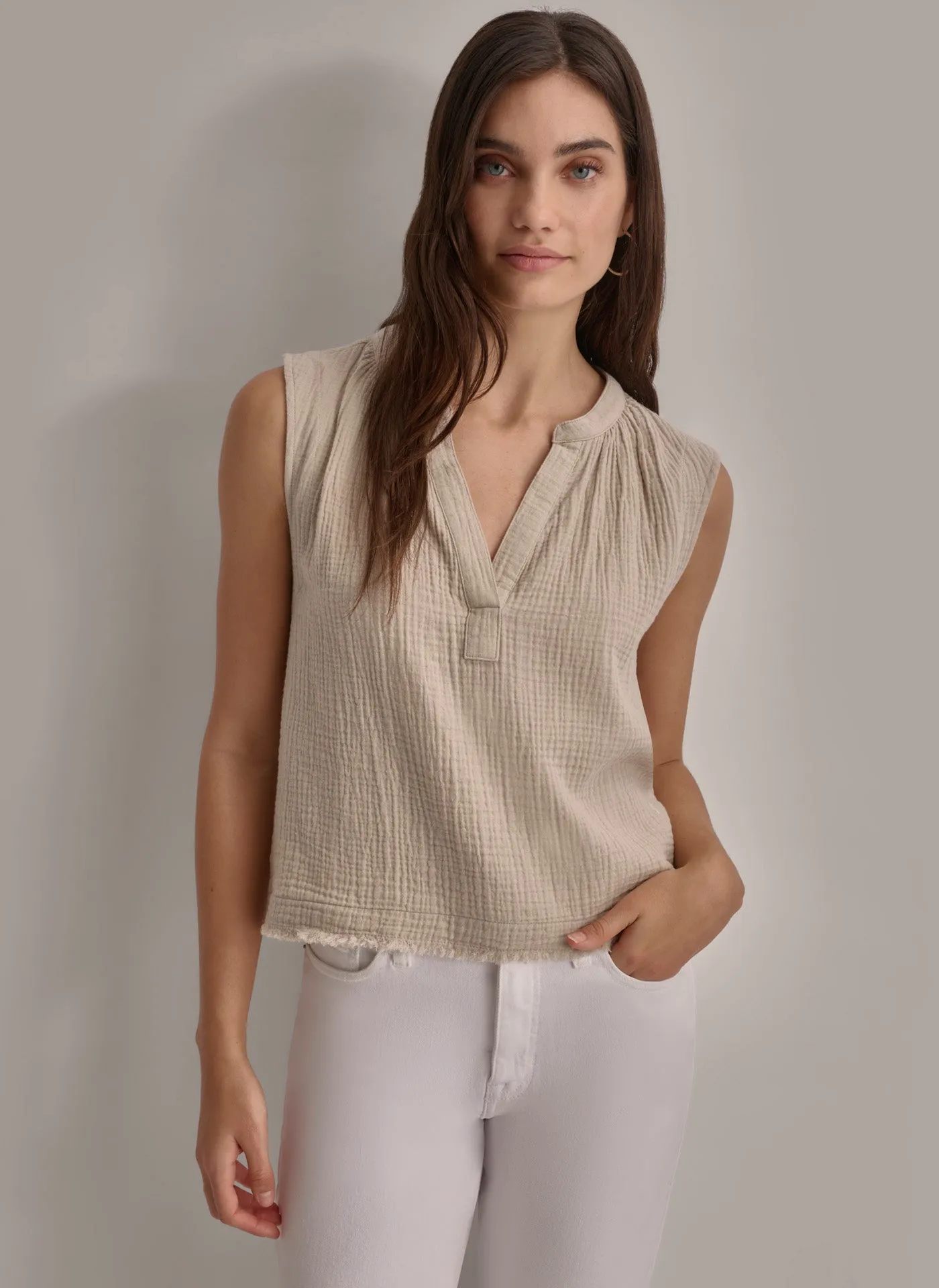 DOUBLE CREPE GAUZE SHIRT sold by DKNY
